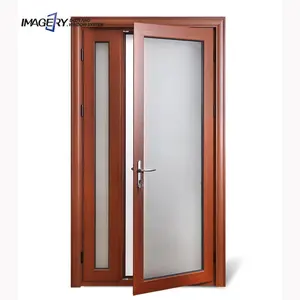 70 Series Thermal Break Swing Tempered Glass Unequal Double Interior Aluminium Alloy Casement Door Design