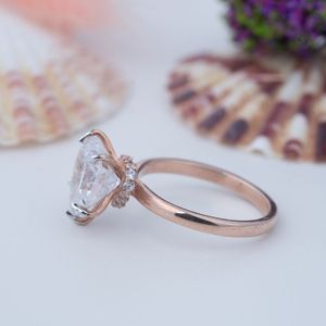 Bague de fiançailles élégante en argent 925 avec moissanite solitaire en forme de cœur sertie de griffes, avec certificat - Product Image 2