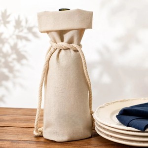 Aesthetic Cotton Canvas Wine <b>Bottle</b> Gift <b>Bag</b> Reusable <b>Bottle</b> Carrier - Product Image 6