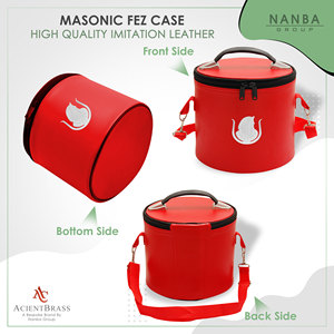 Premium NANBA GROUP Masonic Fez Cases-Imitation Leather Zipper Closure Lightweight <b>Hat</b> <b>Display</b> Storage Box White Daughter ISIS - Product Image 4