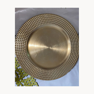 Customized Stylish Metal Charger <b>Plate</b> New Design Decorative Dining Charger <b>Plate</b> New Arrival For Hotel Restaurant Table - Product Image 2