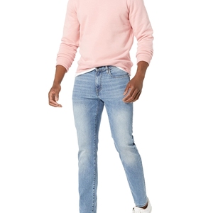 <b>Men's</b> <b>Pink</b> Stand Collar Pullover <b>Sweatshirt</b> Regular Fit Knitted Cotton Casual Solid Color Winter Wear Eco-Friendly Breathable - Product Image 2