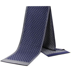 Écharpe Homme en Acrylique Imitation Cachemire Style Européen et Américain, Jacquard Imprimé Décontracté, Cache-cou Brossé Chaud pour l'Hiver - Product Image 2