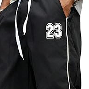 Pantalon de survêtement en nylon violet pour homme, style streetwear hip-hop empilé, avec impression de logo personnalisé, taille mi-haute, coupe ample, fermeture à cordon de serrage - Product Image 2