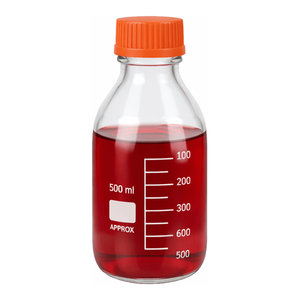 ขวดแก้วโซดาไลม์แบบมีขีดบอกปริมาตร SciLab GL45 พร้อมฝาเกลียวสำหรับจัดเก็บและขนส่ง - Product Image 1