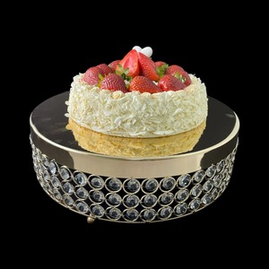 Support à gâteau rond en bois, finition naturelle, design sur piédestal, 1 pièce - Product Image 4