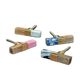 Tiroir en pierre naturelle en marbre blanc fabriqué à la main tire des boutons élégants en laiton pour la décoration intérieure moderne poli Technique amour - Product Image 3