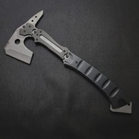Hache Tomahawk Réplique RE9 GF-333 Faite à la Main en Acier à Haute Teneur en Carbone, Tête Barbelée en Acier Inoxydable, Hachette de Survie DIY en Acier Inoxydable