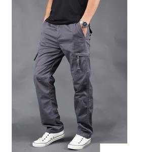 Pantalones Cargo Casuales de Lona para Hombre, Talla Grande, Cintura Alta, Multibolsillos, Resistentes al Agua, Holgados, para Pesca y Viajes - Product Image 3