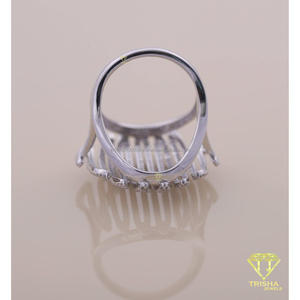 Luxury Multi Row Moissanite Diamond Statement <b>Ring</b> White <b>Gold</b> Wide <b>Cocktail</b> <b>Ring</b> for Women Wedding Jewelry Gift - Product Image 3