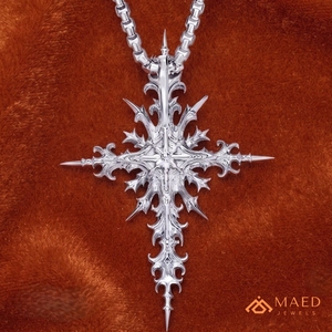 Collier pendentif croix en argent 925 plaqué or rose avec moissanite pour hommes et femmes, bijoux de style hip-hop streetwear pour fêtes - Product Image 5