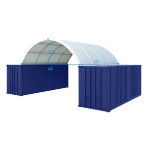 Abri d'auvent de conteneur d'expédition de 20 'x 20' en PE de 11oz pour garages carports-Nouveau produit - Product Image 2