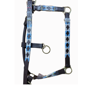 NIDA Brand <b>Equestrian</b> Leather Halter Solid Brass Buckles Emboss Logo Argentinian Polo Style Durable for Horse Riding - Product Image 1