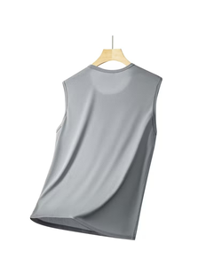 Customized Brand Men's Summer Yellow Sleeveless Tank Top O-Neck Solid Color Casual Breathable Quick Dry Knitted 120g - Product Image 2