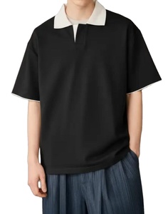 เสื้อเชิ้ตผู้ชายแฟชั่นล่าสุด ผ้าเจอร์ซีย์เนื้อแน่น ซิปหน้า แขนสั้น สไตล์ลำลอง ทรงคลาสสิค ใส่สบายสำหรับฤดูร้อน ผ้าฝ้าย 100% กันยับ รับสั่งทำ - Product Image 1
