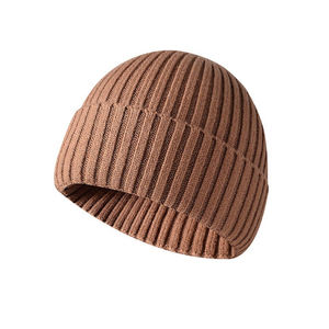 High Quality Cuffed Women Knit <b>Hat</b> Unisex Acrylic Knitted Beanie Custom Winter <b>Hat</b> Custom Logo Knit Cap Soft Thermal Headwear - Product Image 3