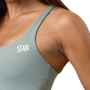 Sujetador Deportivo Verde Salvia con Logotipo Personalizado para Mujer, Top Corto Deportivo Acolchado de Alta Sujeción para Gimnasio, Ropa Deportiva al por Mayor - Product Image 5
