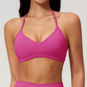 Soutien-gorge de sport pour femme, col en U, maintien moyen, respirant, en Spandex/Nylon, avec coussinets amovibles, idéal pour la gym, la course et le fitness - Product Image 2