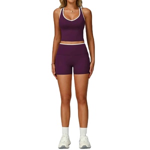 Conjunto Deportivo de Yoga de 2 Piezas para Mujer, Shorts de Cintura Alta, 100% Algodón, Transpirable y Ecológico - Product Image 5