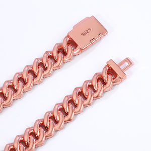Luxury Rose Gold Chevron Link Hip Hop Chain Iced Out <b>Statement</b> <b>Necklace</b> for Men Women Premium Fashion Jewelry Style - Product Image 3