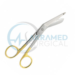 Tijeras para Vendajes TC Lister Premium, Mango de Carburo de Tungsteno Dorado, Acero Inoxidable, Instrumento Quirúrgico con Certificación CE - Product Image 5