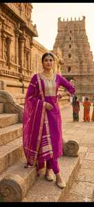 Conjunto de Salwar Kameez de Algodón Rosa Bordado con Dupatta, Traje Étnico Indio Pakistaní para Mujer, Ropa para Bodas y Fiestas - Product Image 5