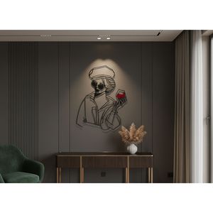 Décoration murale en métal « Femme élégante avec verre à vin », grande décoration murale en fer pour chambre, salon, bar, restaurant, 30 x 40 pouces - Product Image 6
