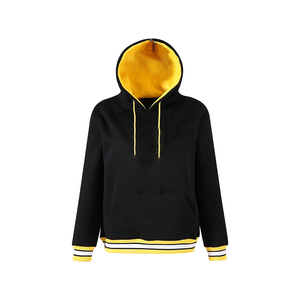 Sudadera con Capucha Personalizada con Bloques de Color |   Sudadera con Capucha Holgada de Estilo Urbano para Hombre con Bolsillo Canguro en Contraste y Dobladillo a Rayas OEM - Product Image 1