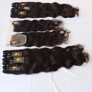 ช่อผมแบบเวียดนามพร้อมลูกไม้ปิด,ผมต่อด้านนอกชิดผมบาง Hd ด้านหน้าปิดด้วยผ้าลูกไม้ด้านหน้าพร้อมมัดผมมนุษย์ - Product Image 1