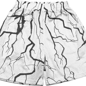 Shorts de sport en maille pour hommes, tendance, imprimés personnalisés, 100 % polyester, taille mi-haute, séchage rapide, motif uni, personnalisables - Product Image 1