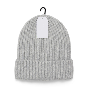 Bonnet unisexe gris ajustable tendance 2026, 100 % acrylique tricoté, couleur unie, décontracté, pour l'hiver, pour adultes, 56-58 cm - Product Image 2
