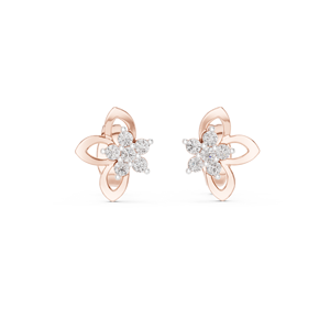 Floral Moissanite <b>Stud</b> Earrings 18K Rose Gold Rhodium Plated Flower Cluster IGI Certified Gift Anniversary Party Jewelry - Product Image 1