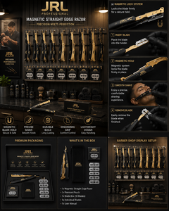 มีดโกนหนวดตรง JRL Gold Manual สแตนเลสสตีล คุณภาพสูง พร้อมบริการสกรีนโลโก้ บรรจุภัณฑ์สีตามสั่ง - Product Image 2