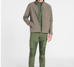 Chaqueta de Forro Polar para Hombre con Cuello Alto, Cierre de Cremallera, Resistente al Viento, Informal, para Otoño, Color Sólido, Corte Regular, Exterior de Poliéster - Product Image 3