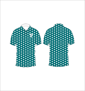 Camisa Polo para Hombre, Color Verde Azulado con Puntos Blancos, Sublimación Personalizada, Manga Corta, Verano, Casual, Transpirable, Ligera, para Golf - Product Image 3