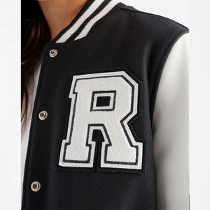 Vestes universitaires personnalisées brodées de haute qualité pour femmes, en laine et cuir de veau, vêtements d'hiver respirants à finition unie - Product Image 6