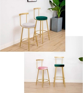 Nutech Decor Contemporary Velvet <b>bar</b> <b>Stool</b> Green Upholstered Seat Gold Metal Frame Modern <b>bar</b> Chair Luxury Seating <b>Adjustable</b> No - Product Image 2