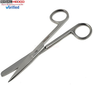กรรไกรผ่าตัดสแตนเลสแบบใช้มือ ขนาด 5.5 นิ้ว ปลายตรง/ปลายทู่ อุปกรณ์ผ่าตัดสำหรับตัดเนื้อเยื่ออย่างแม่นยำ ได้รับมาตรฐาน CE - Product Image 1