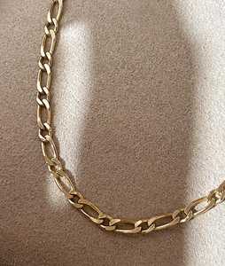 Pulsera de Cadena Figaro de Oro Sólido de 2.9mm, 14K/18K, Estilo Italiano Clásico, Acabado Pulido, para Mujer, Venta al Por Mayor - Product Image 6