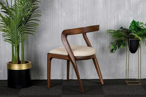 Chaise de salle à manger moderne en bois de hêtre massif, durable, avec dossier incurvé et rembourrage, design minimaliste, mobilier pour la maison - Product Image 6