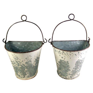 Ensemble de 3 jardinières murales en métal galvanisé, style rustique farmhouse, demi-cercle, pour intérieur et extérieur, pots suspendus décoratifs à prix avantageux - Product Image 6