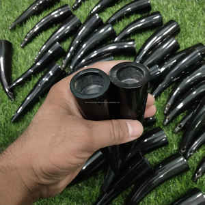 Puntas de cuerno de búfalo negro premium con acabado de alto brillo, material de cuerno natural a precio económico. - Product Image 4