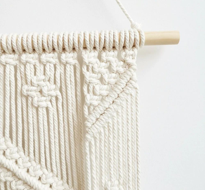 Simple Unique Macrame Wall Hanging Cotton Rope with <b>Pine</b> Wooden <b>Shelf</b> Bohemian Handmade Decorative Wall Hanging for Home Décor - Product Image 2
