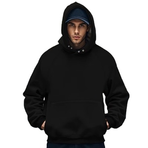 340 gramos de alta calidad personalizado invierno ecológico poliéster/algodón Sudadera con capucha pulóver sudadera en blanco hombres polar de gran tamaño con capucha - Product Image 3