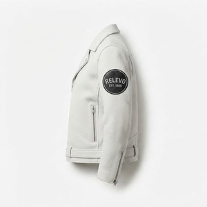 <b>Men</b> <b>White</b> Leather <b>Jacket</b> Premium Genuine Real Leather Motorcycle Biker <b>Jacket</b> Stylish Vintage Slim Fit Coat Durable Winter - Product Image 3