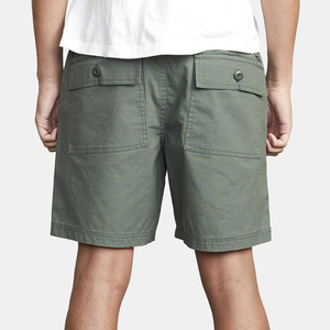 Pantalones Cortos Bermuda de Algodón Verde Oliva para Hombre con Bolsillos, Cierre de Botones, Estilo Casual, Cintura Media, Tejido Transpirable - Product Image 3