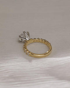 Igi/gia แล็บตัดเพชรวินเทจ14K สีเหลืองแหวนแต่งงาน/งานหมั้นใส่ได้ทั้งชายและหญิงสีขาวทองคุณภาพดีสำหรับงานปาร์ตี้ครบรอบ-คุ้มค่า - Product Image 4