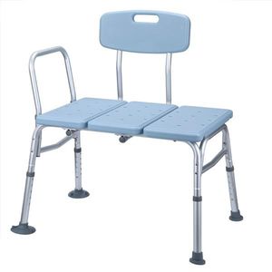 Sedia da Bagno Blu con Schienale e Maniglia, Attrezzatura di Sicurezza per Bagno, Panca di Trasferimento per Vasca Doccia in Lega di Alluminio - Product Image 1