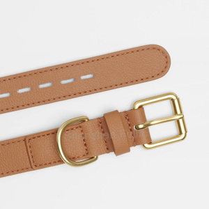Premium PU Leather Dog <b>Collar</b> with Gold Brass Buckle Adjustable Personalized <b>Pet</b> <b>Collar</b> Wholesale B2B Supplier Multi-Color - Product Image 5