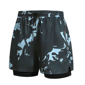 Shorts de bain pour hommes à imprimé floral, séchage rapide, respirants, avec cordon de serrage à la taille, décontractés, taille haute, 100% coton, haute qualité - Product Image 1